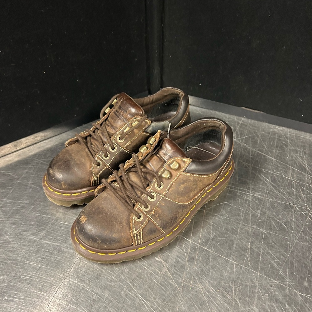Dr. Martens Brown Leather Low Top Lace-Up Boots